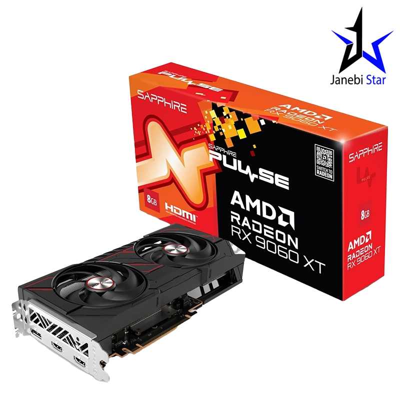 کارت گرافیک سافایر مدل PULSE AMD Radeon RX 9060 XT OC 8GB (1) کارت گرافیک سافایر مدل PULSE AMD Radeon RX 9060 XT OC 8GB