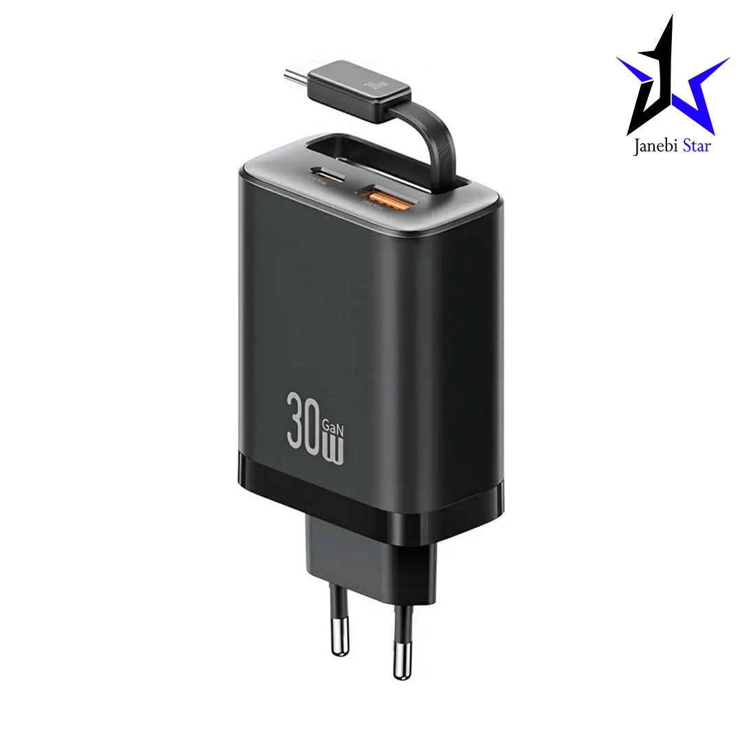 شارژر دیواری 30 وات Type-C و USB یوسامز با کابل تایپ سی CC296 شارژر دیواری 30 وات Type-C و USB یوسامز با کابل تایپ سی CC296