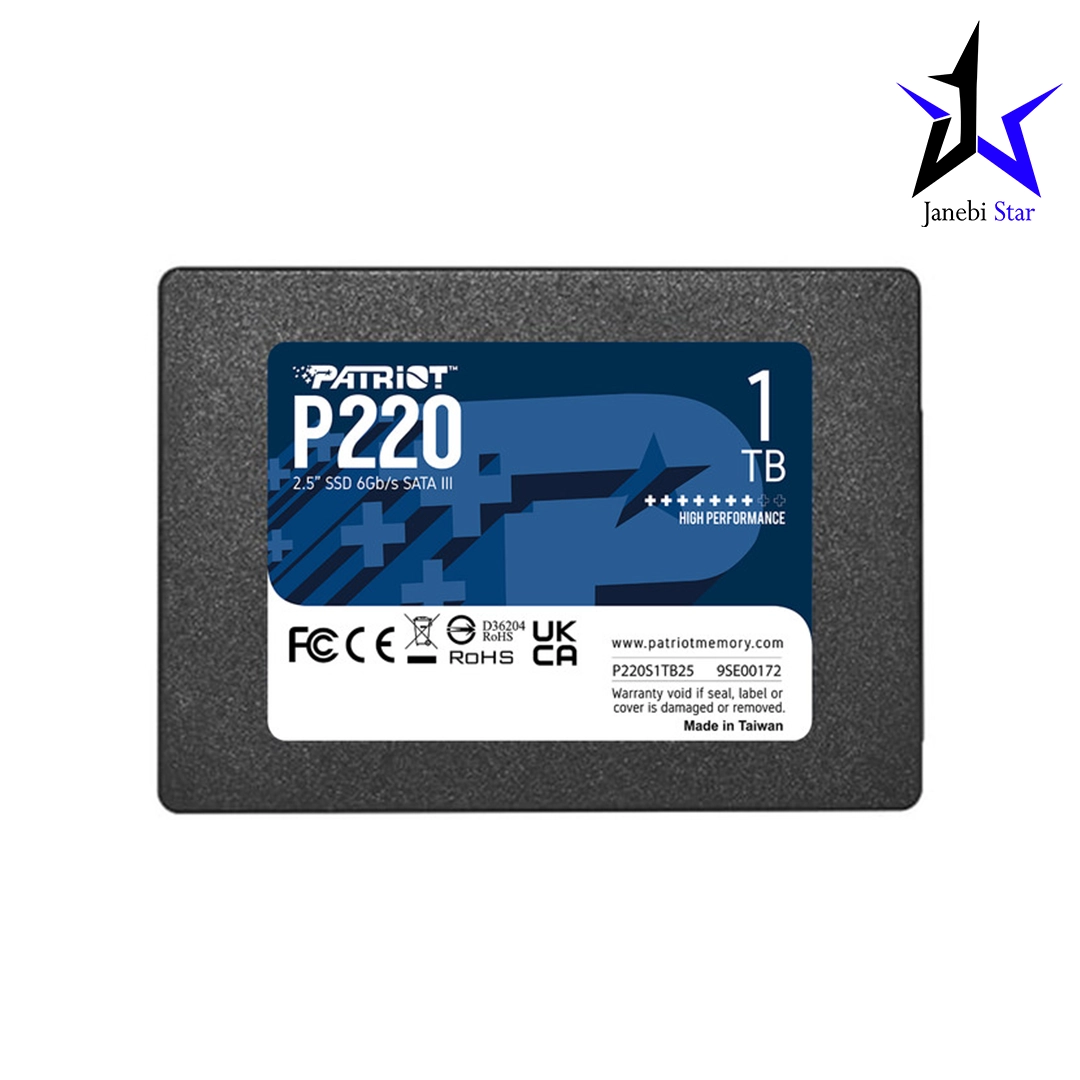 Patriot P220 SATA III 2.5inch 1TB SSD حافظه اس اس دی اینترنال پاتریوت مدل P220 ظرفیت 1 ترابایت